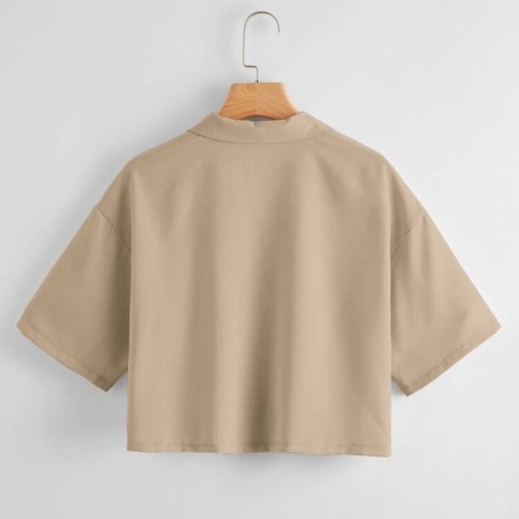 Cropped drop shoulder cropped blouse - Picture 2 of 7